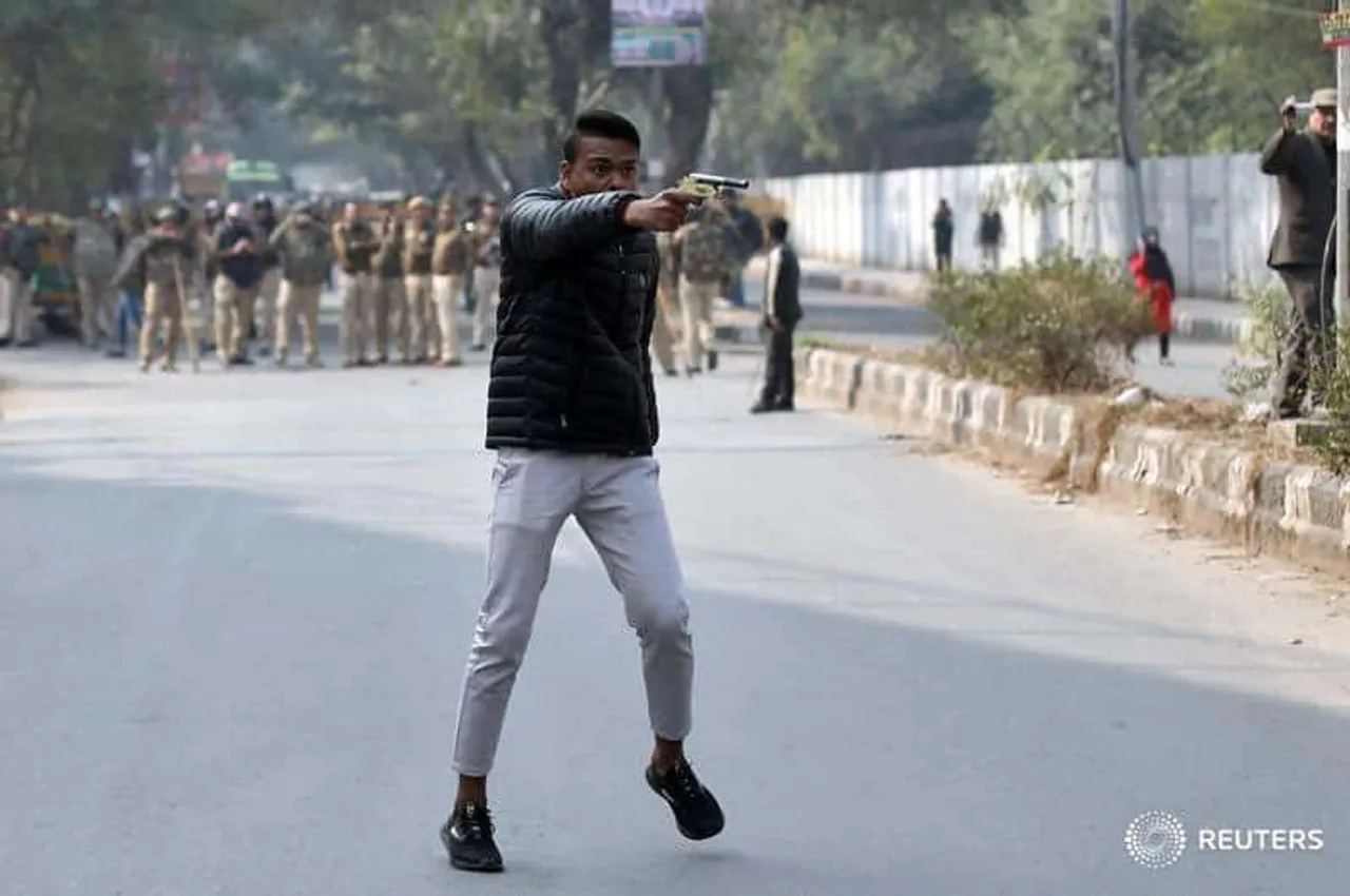 Jamia student injured as man open fires on protestors against CAA