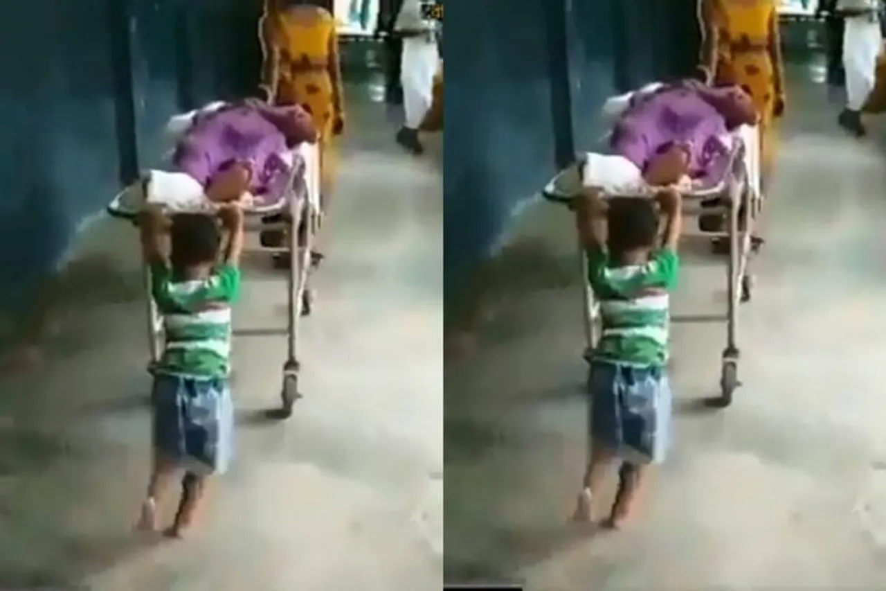 Video Showing 6-Year-Old Boy Pushing Stretcher In Deoria Hospital Goes Viral