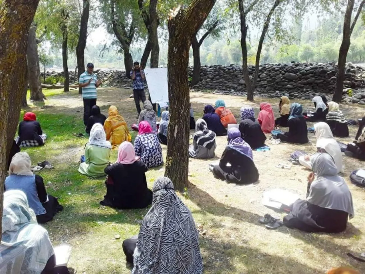 Open-air community classes in remote J&K villages