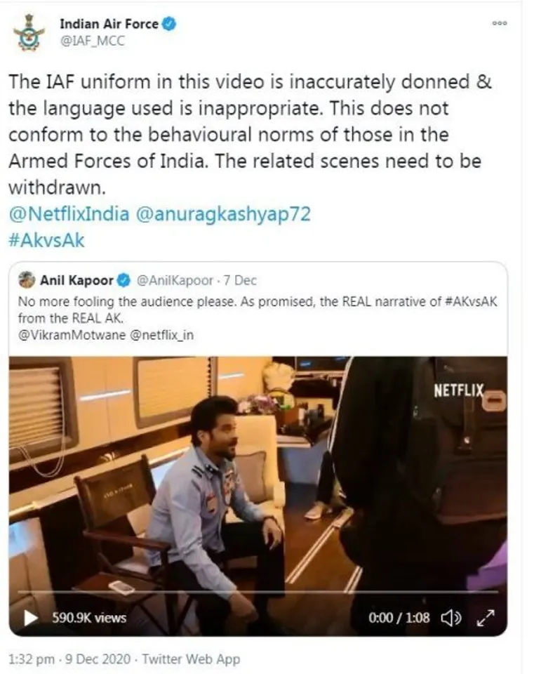 AK vs AK: Why is the Indian Air Force angry with Anil Kapoor and Netflix?