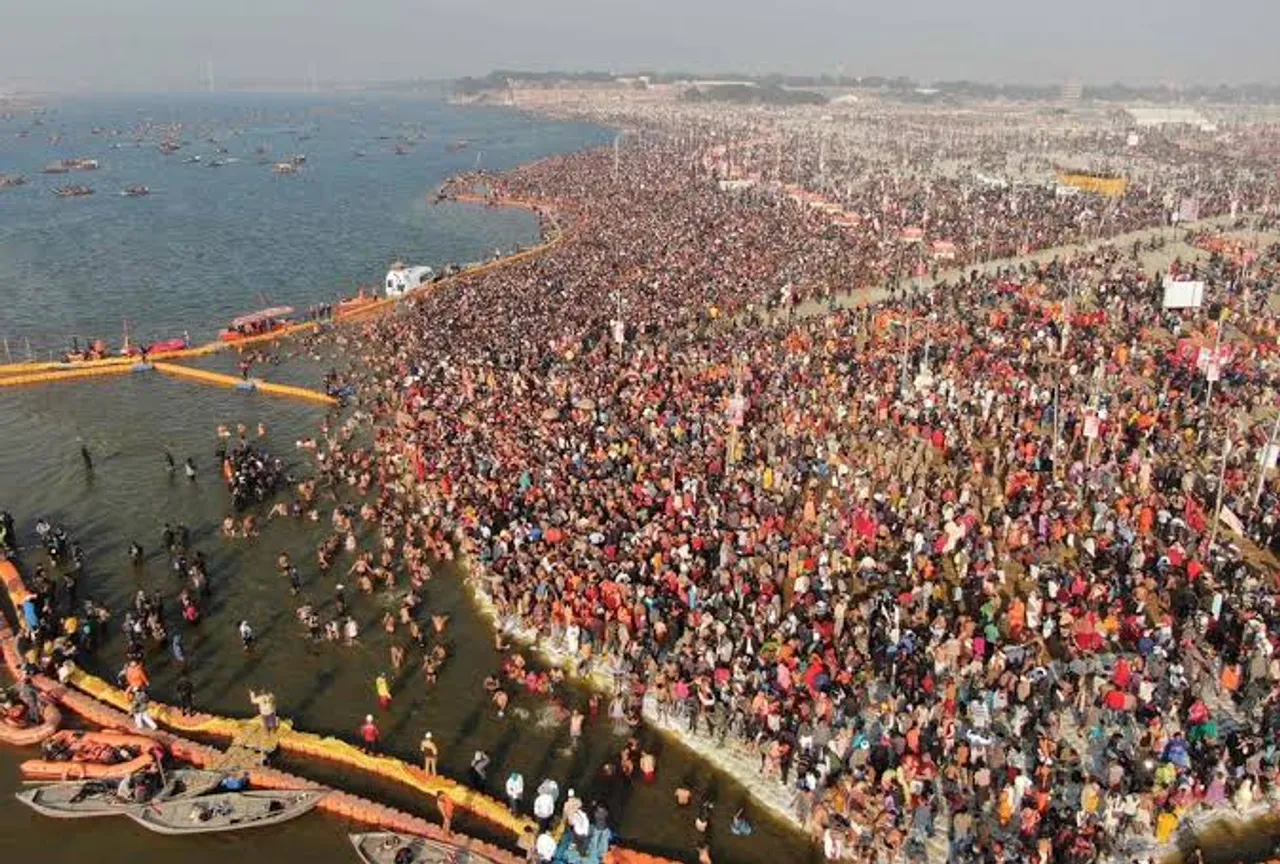 Arnab's aggression against Tablighi was used in Kumbh Mela video