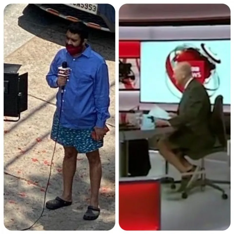 BBC Anchor wears shorts under a desk, once Deepak chaurasia did same