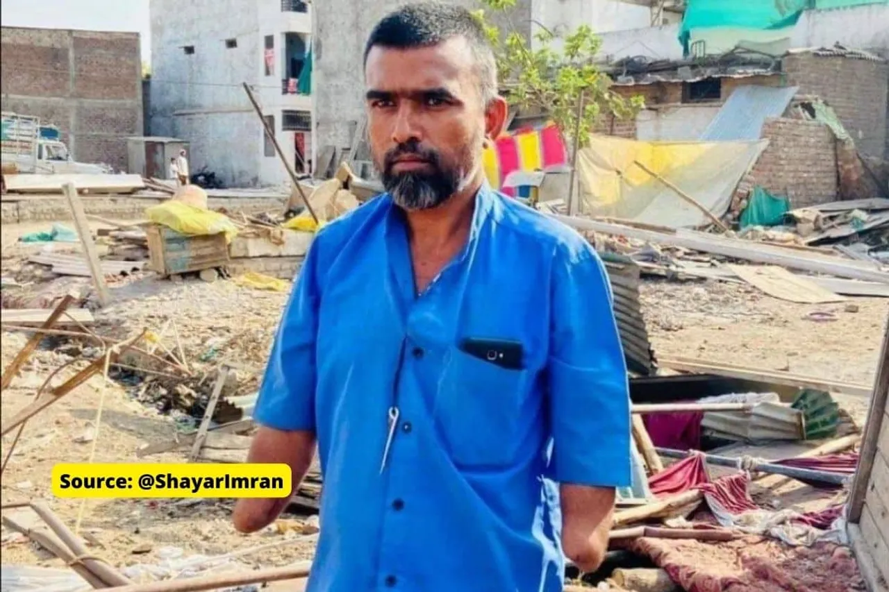 wasim sheikh handicapped man's house demolished in khargone