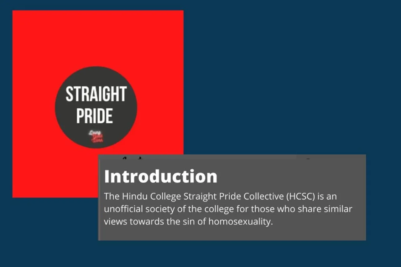 straight pride collective spreading hatred in hindu college delhi