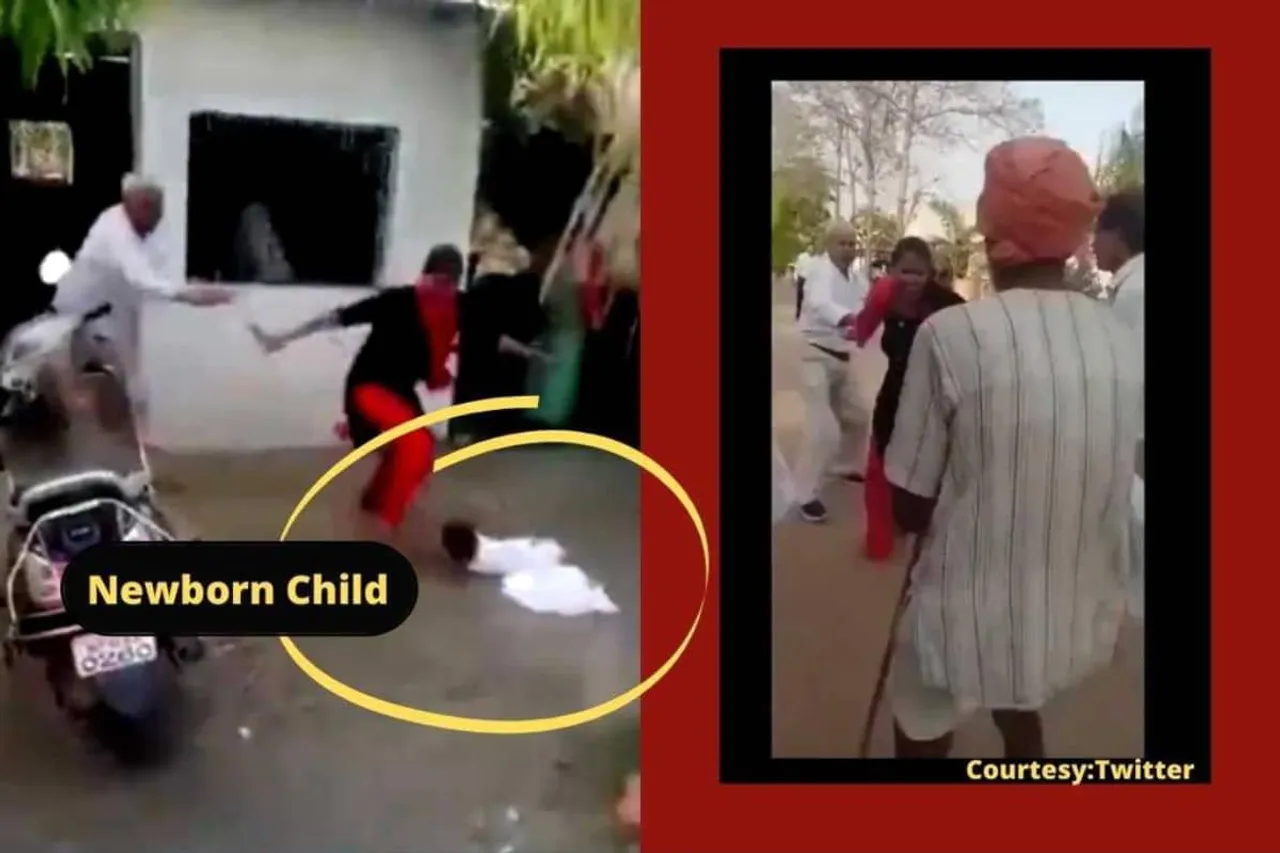 Viral Video: Woman beaten by lawyer in MP her baby seen lying on ground