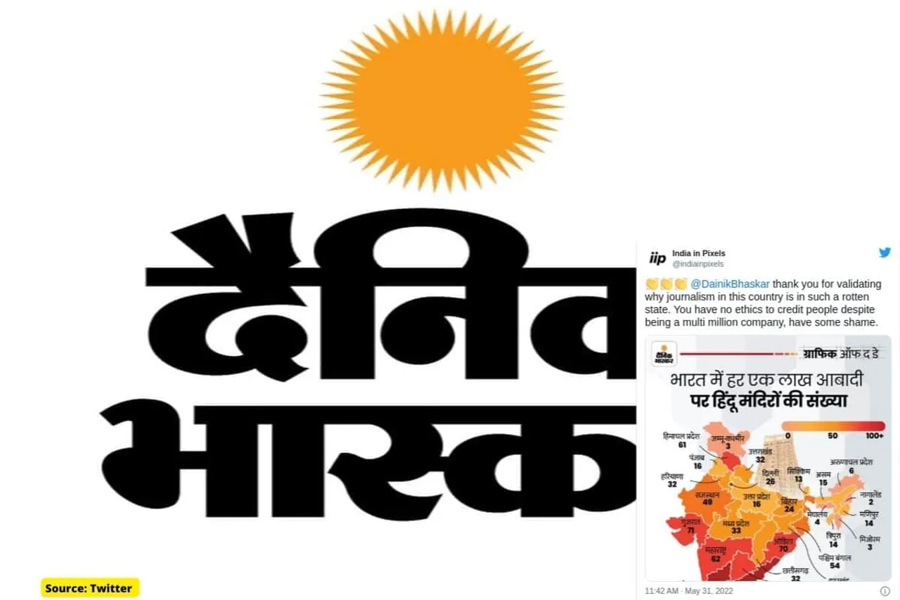 Dainik Bhaskar steal India in Pixels creative on Hindu Temples in India