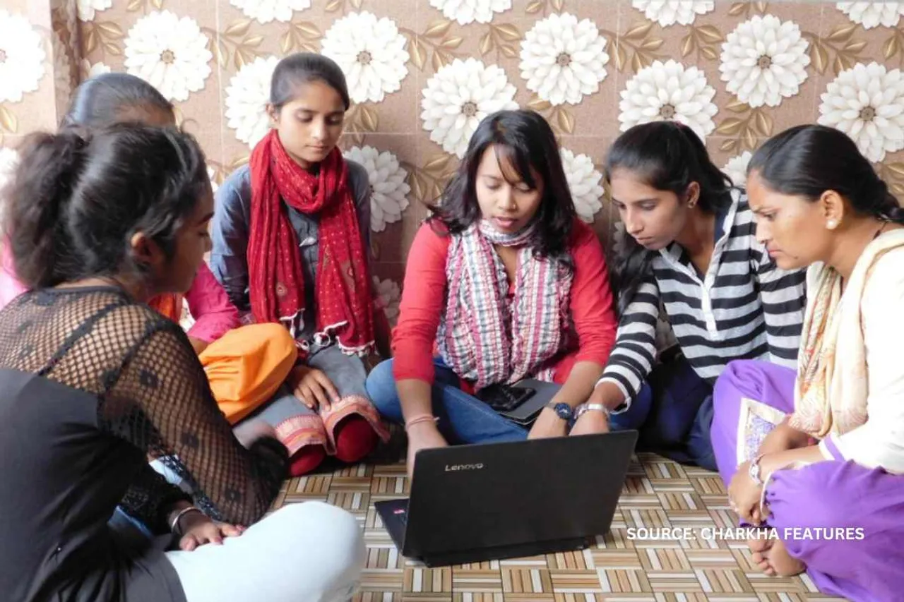 Mery while training girls at the centre, Ajmer