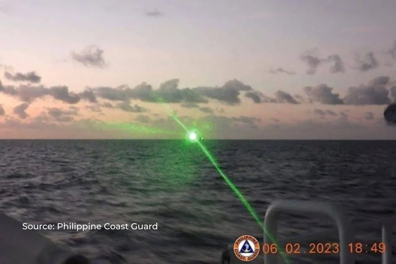 What is "military-grade laser light" that China used against philippine ship?
