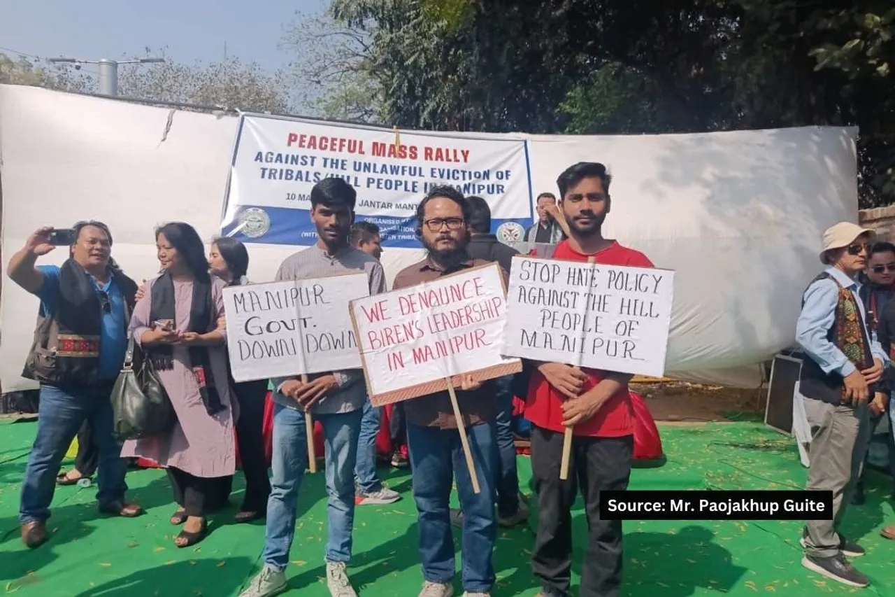 jantar mantar protests against Manipur Government