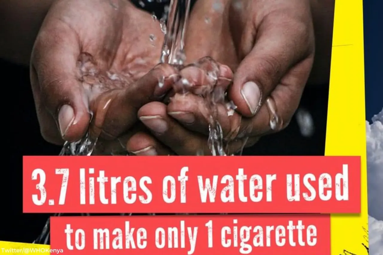 3.7 litres of water used to make one cigarette