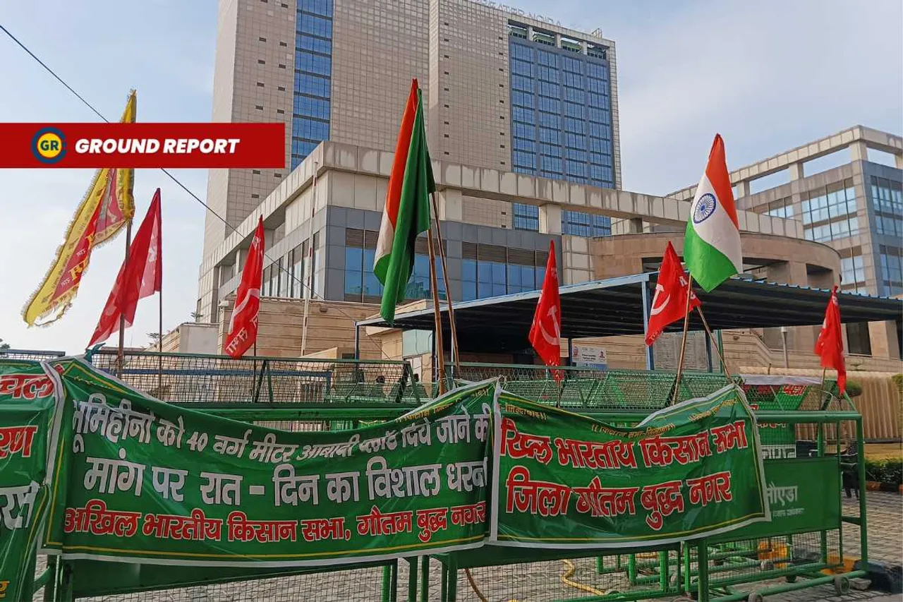 farmers protest in Greater Noida