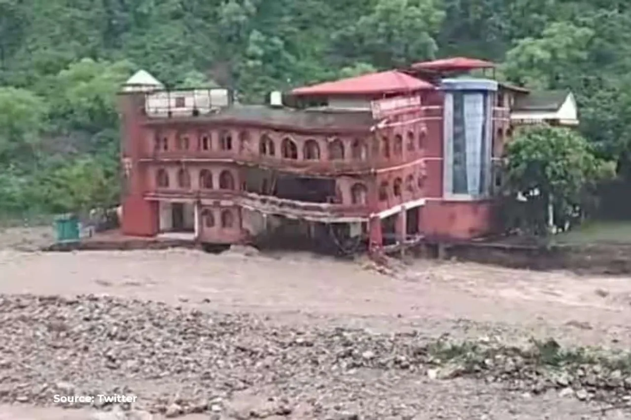 Video: Defence College collapses amid heavy rainfall in Uttarakhand’s Dehradun