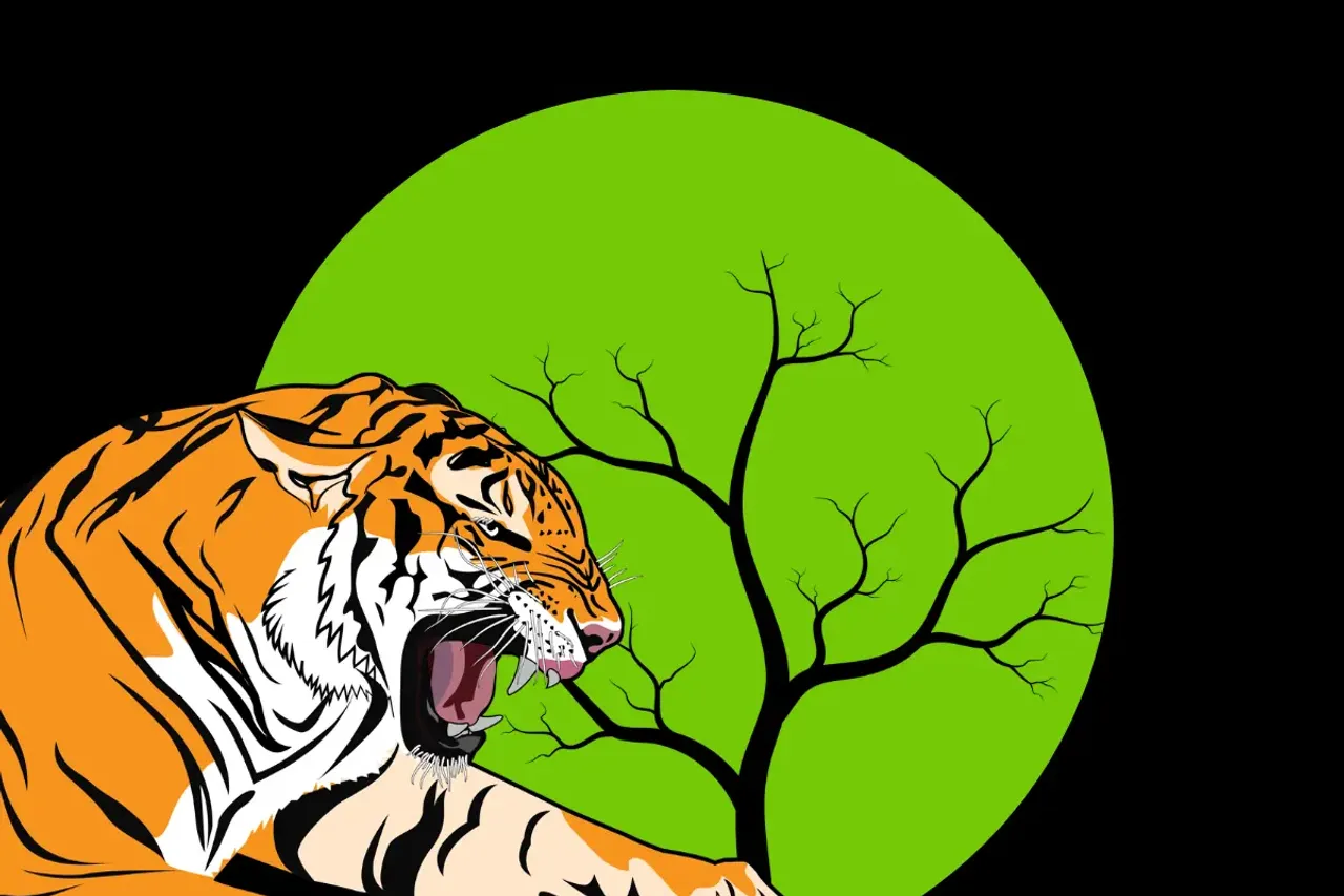 Tiger and forest