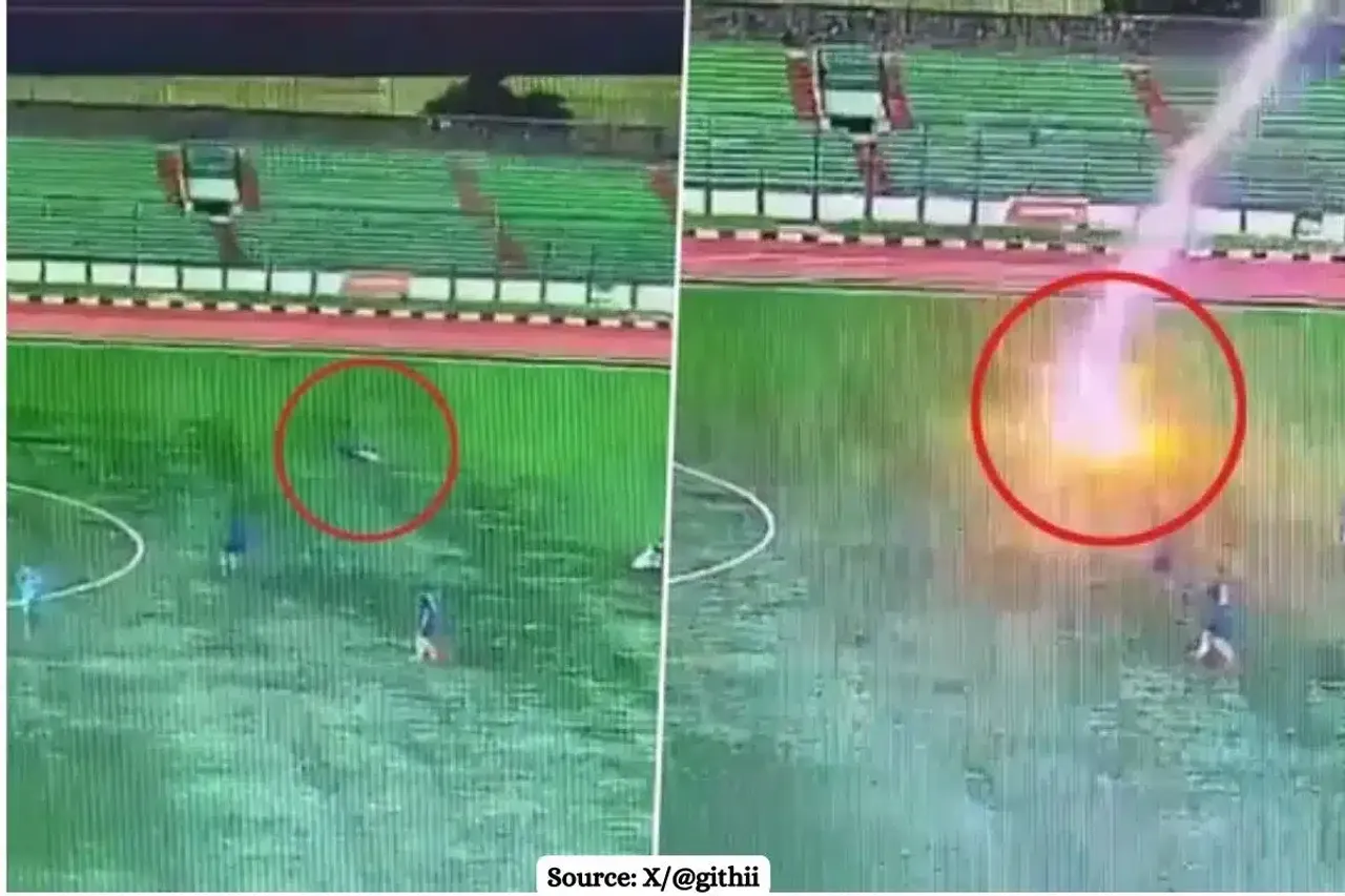 Incidents when footballers struck by lightning during a match