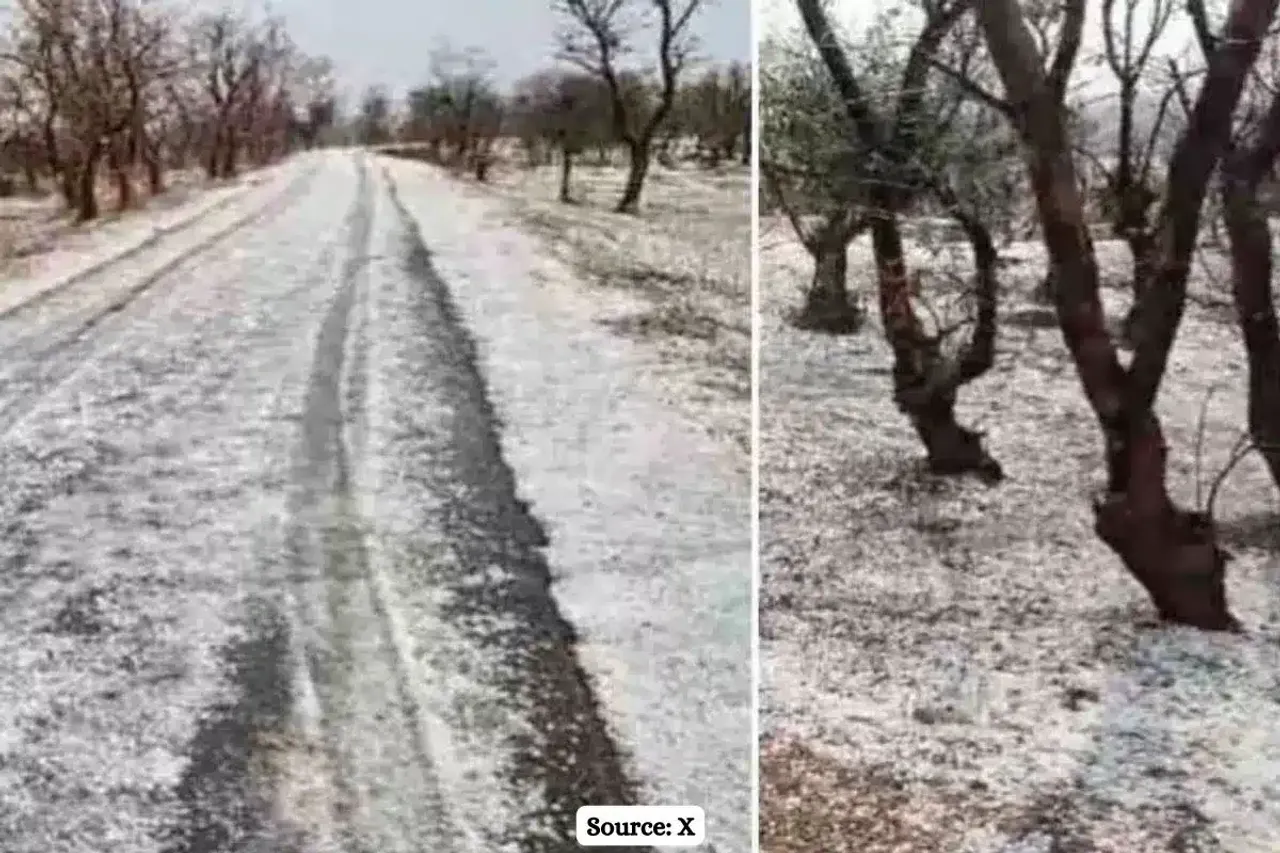 Residents of Chhattisgarh witness rare Snowy landscapes after heavy hailstorm