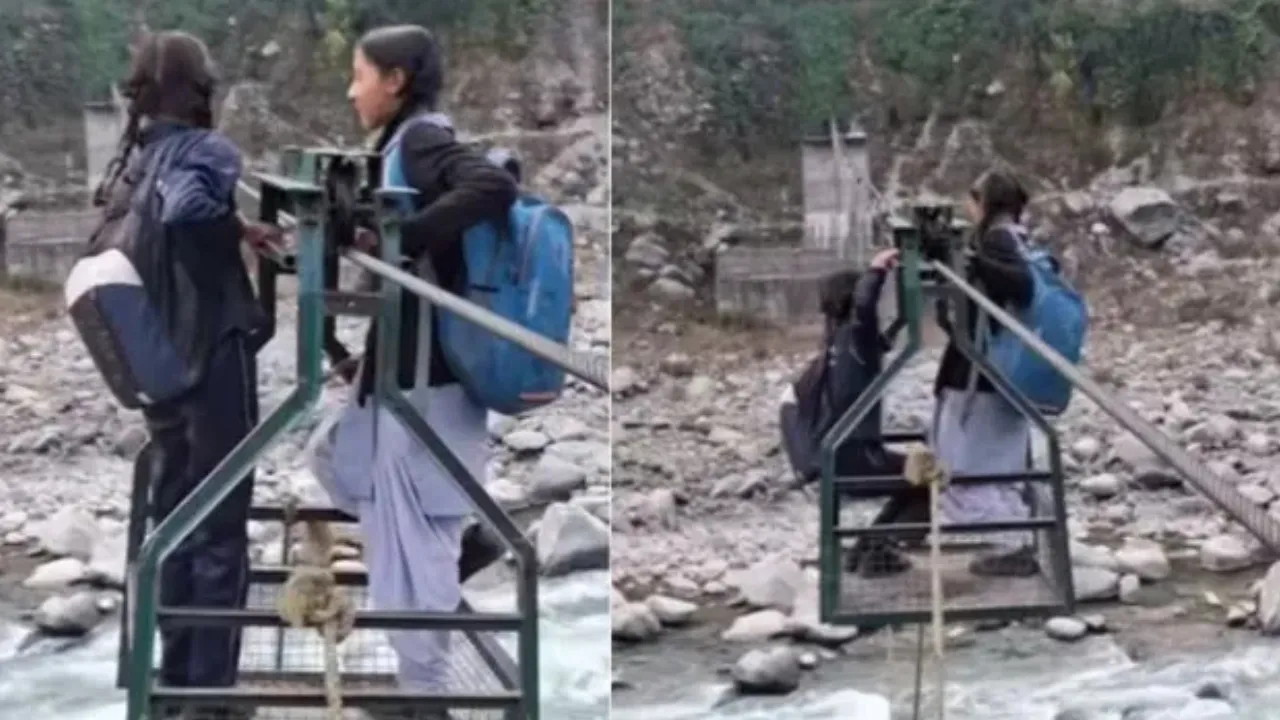 Students Brave Rope Trolleys To Reach School In Uttarakhand