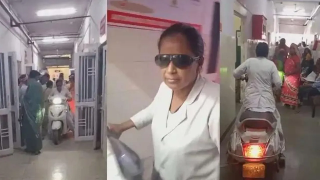 अस्पताल के गलियारे में स्कूटी चलाती नर्स! वायरल वीडियो ने मचाया हंगामा
