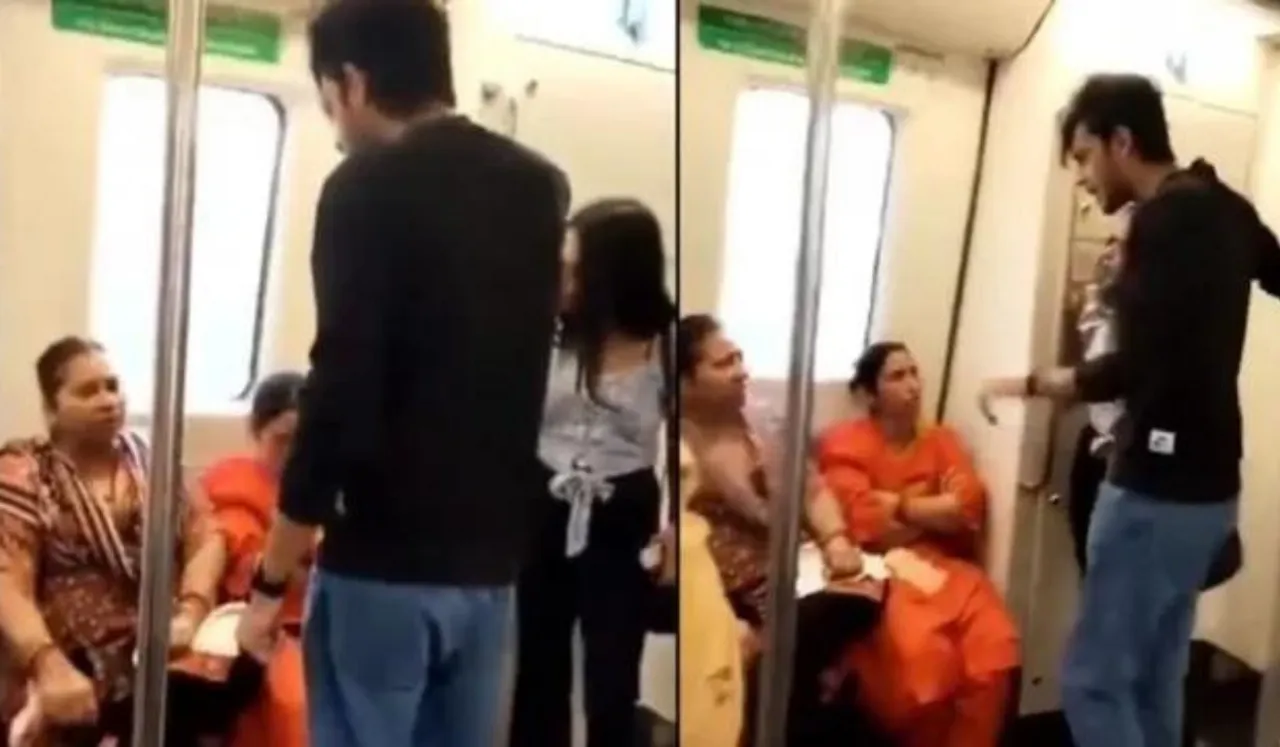 Women Slams Couple For Standing Too Closely In Delhi Metro