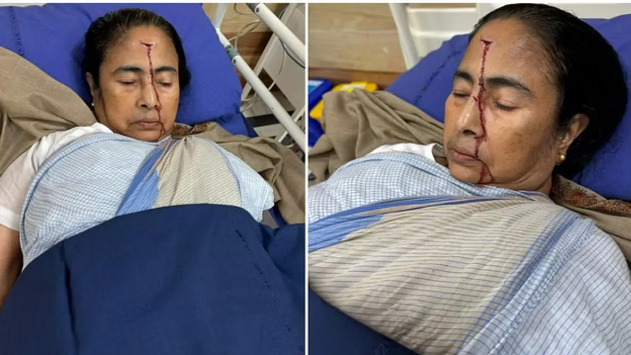 पश्चिम बंगाल की मुख्यमंत्री ममता बनर्जी के सिर पर लगी चोट, जानिए पूरी खबर