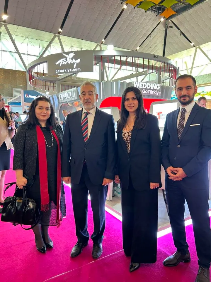 H.E. Mr. Firat Sunel, Ambassador of the Republic of Türkiye to India with  Ms. Basak Onsal Demir, Counsellor for Culture and Tourism Affairs at the Embassy of the Republic of Türkiye at SATTE