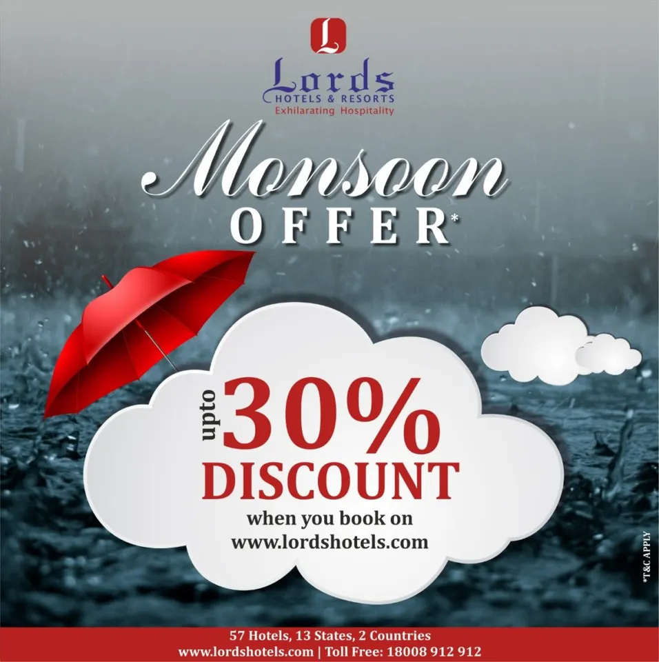 Lords Hotels and Resorts celebrates Monsoon with a Dhamaka Offer