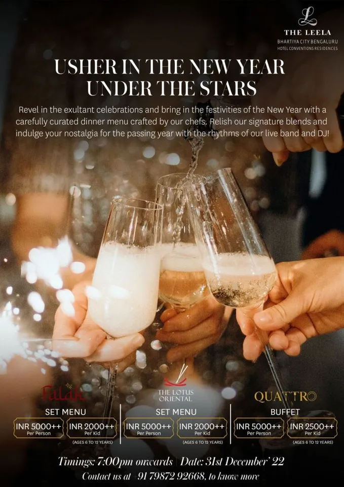 Usher in the New Year under the stars at The Leela Bhartiya City  