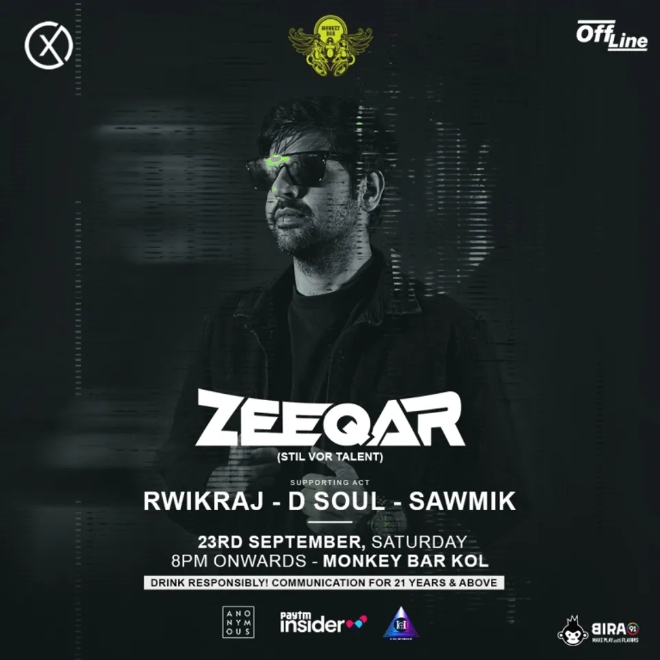 Get ready to groove to the electrifying beats of Zeeqar as we dance the night away at Monkey Bar!