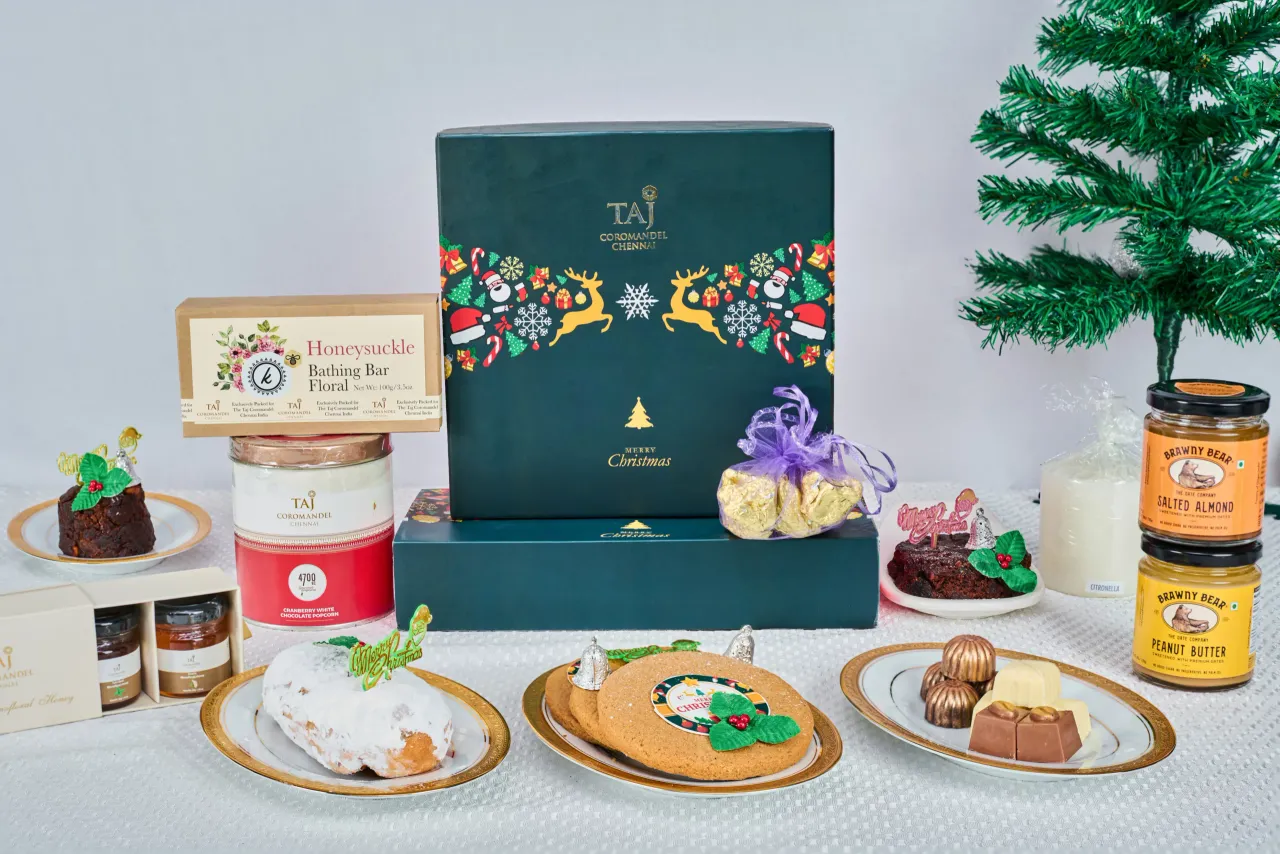 Indulge in the festive spirit with Taj Coromandel's Exquisite Christmas Hampers!