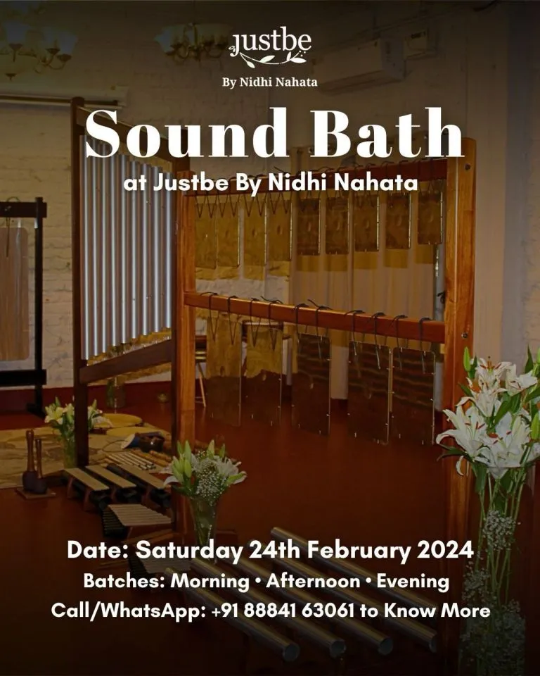 Sound Bath Meditation at Justbe by Nidhi Nahata on 24th Febraury 2024