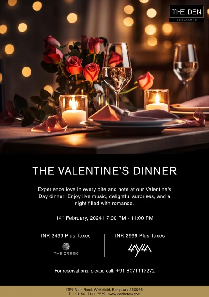 Indulge in a feast of Love and Romance: The Den, Bengaluru Unveils a Divine Valentine's Day Dining Experience