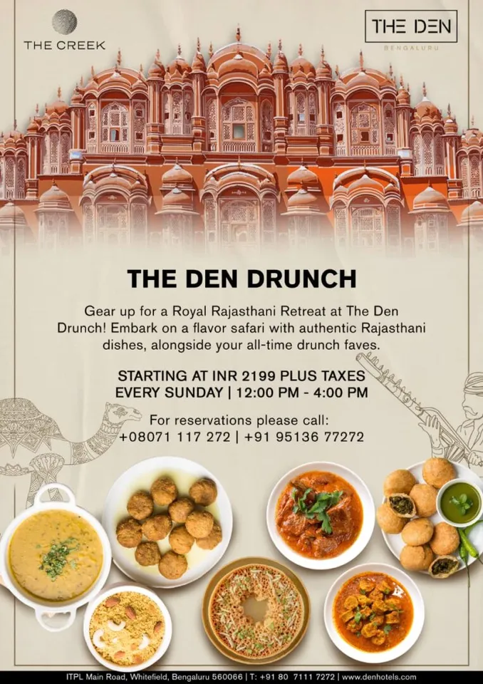 Experience an Exquisite Sunday Brunch with Rajasthani-Themed Cuisine at The Den, Bengaluru