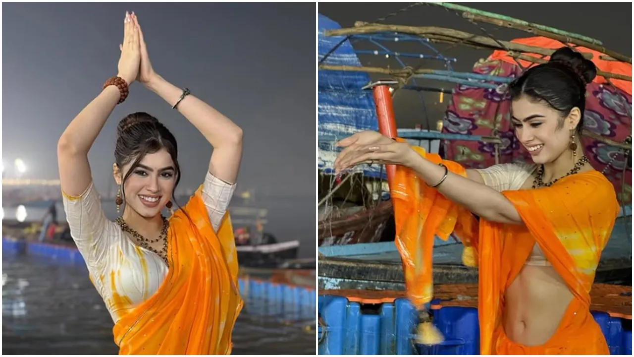 riva arora holy dip in maha kumbh