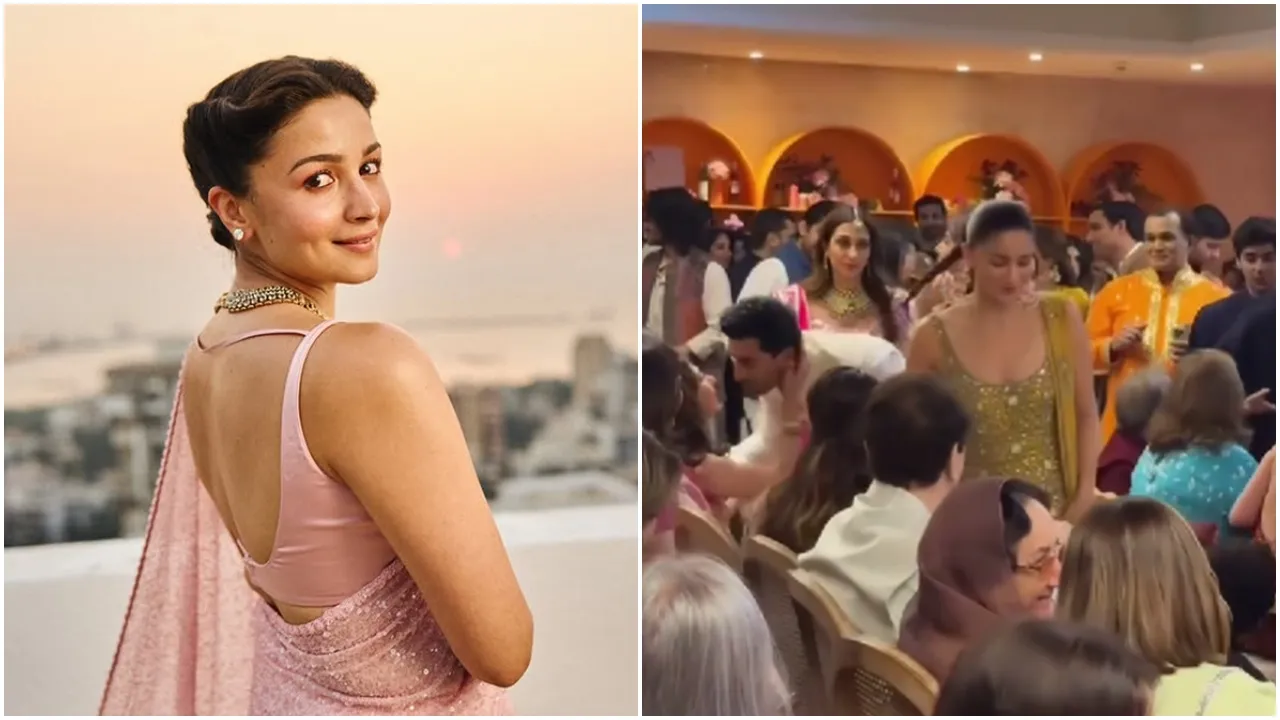 Alia bhatt shared some sweet moments with in laws during adar jain wedding celebration