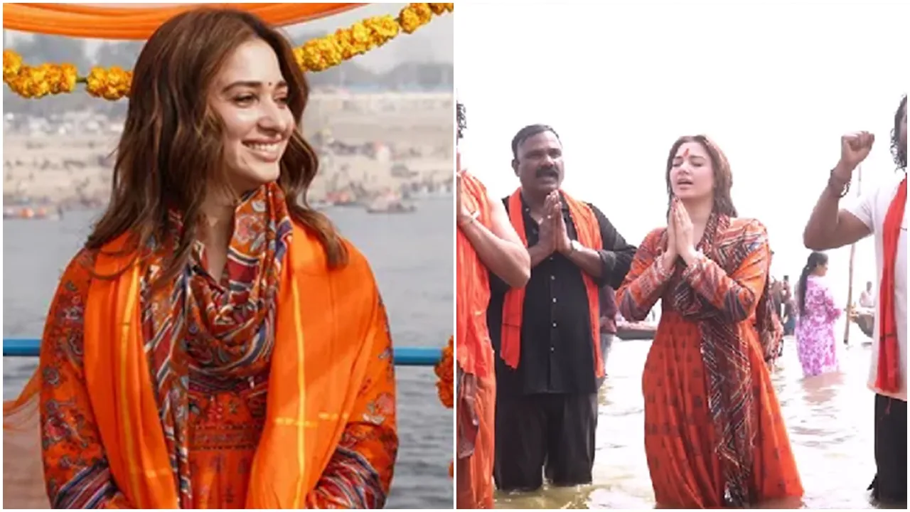 Tamannah bhatia in maha Kumbh for her film release odela 2