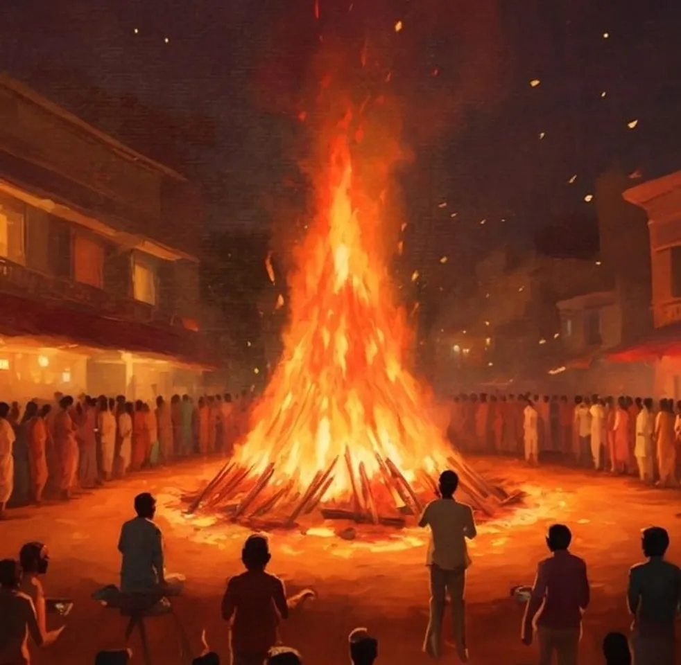 Holika Dahan: হোলিকা দহনের ঐতিহ্য বহুযুগ ধরে চলে আসছে, যাতে কাঠের সঙ্গে গোবরের ঘুঁটেও পোড়ানো হয়