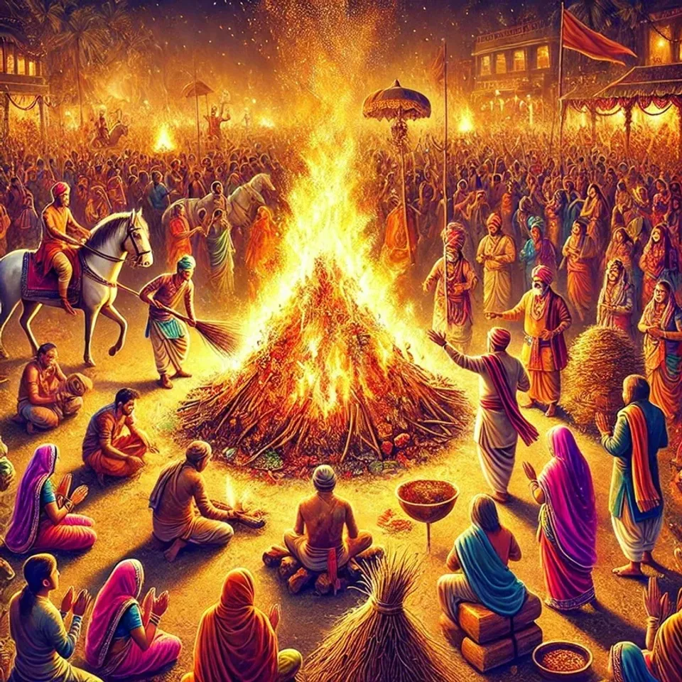 Holika Dahan: হোলিকা দহনের ঐতিহ্য বহুযুগ ধরে চলে আসছে, যাতে কাঠের সঙ্গে গোবরের ঘুঁটেও পোড়ানো হয়