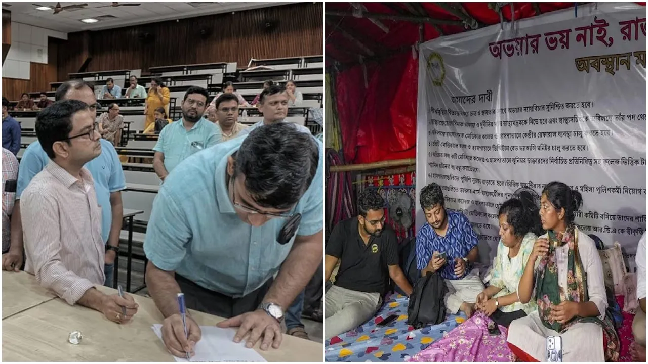 RG Kar Protest, Hunger Strike of Junior Doctors, R G Kar Protest, Hunger strike, Junior Doctors, Mass resignation, আরজি কর বিক্ষোভ, সিনিয়র ডাক্তারদের গণইস্তফা, অনশন, জুনিয়র ডাক্তারদের অনশন