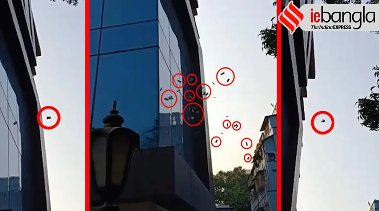 bank notes flying in kolkata sky west bengal