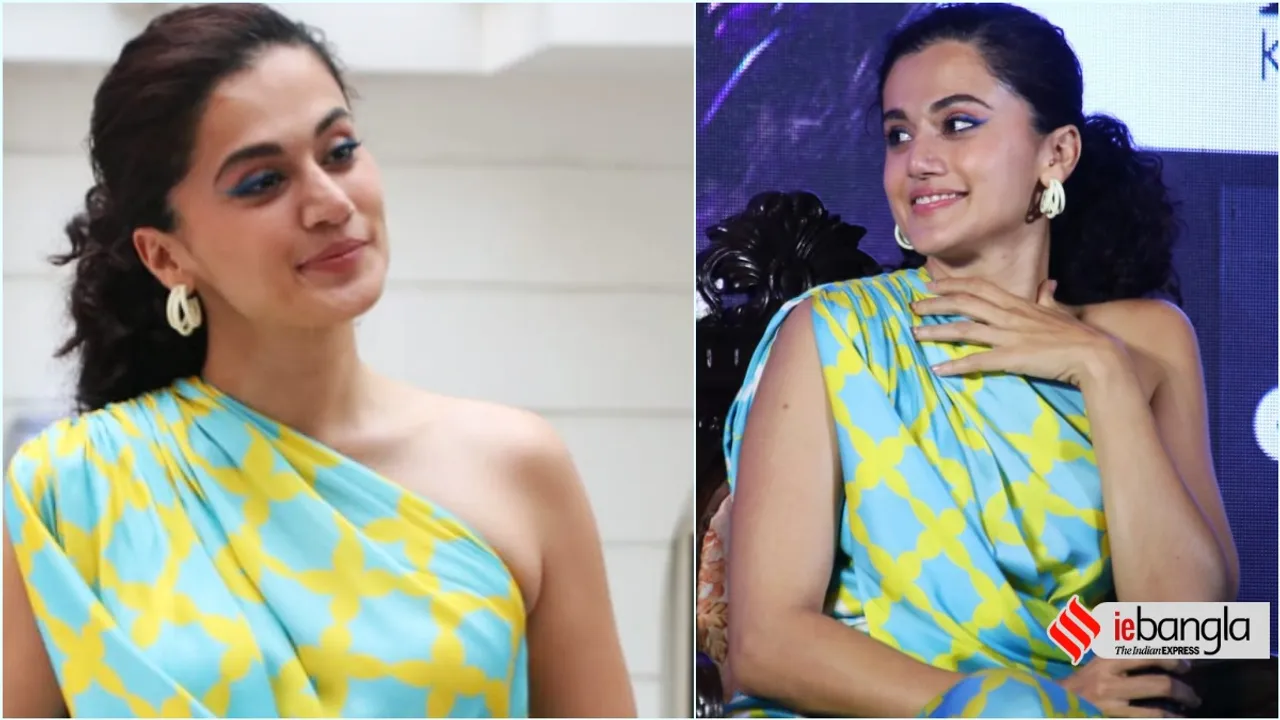 Tapsee Pannu, তাপসী পান্নু, Tapsee Pannu Kolkata, কলকাতায় তাপসী পান্নু, Tapsee Pannu Boycott trend, Boycott Dobaaraa, তাপসী পান্নু অনুরাগ কাশ্যপ, Tapsee Pannu Anurag Kashyap, দোবারা, Anurag Kashyap, Indian Express entertainment News, Bengali news today