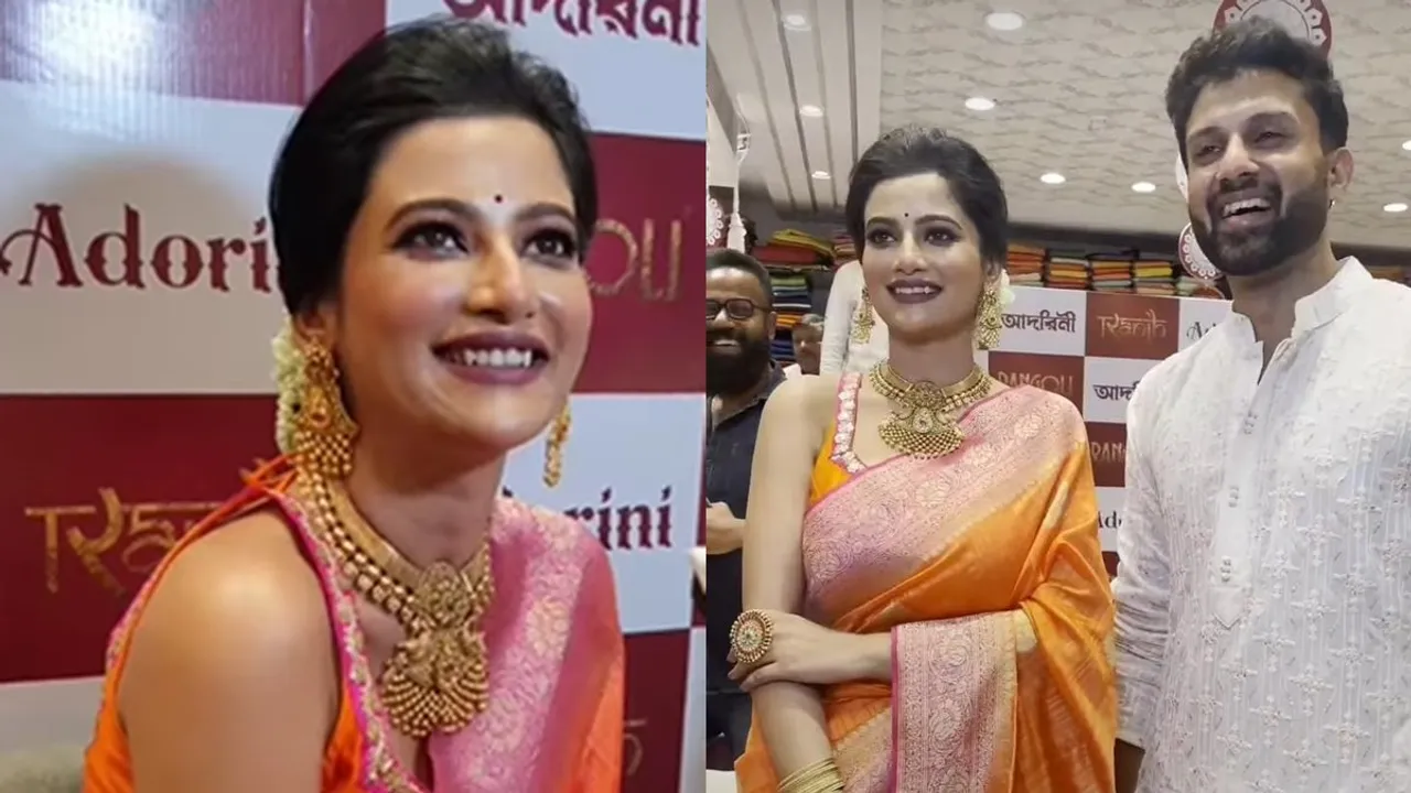 ushashi Roy being the new face of nikhil jain rangoli pujo fashion