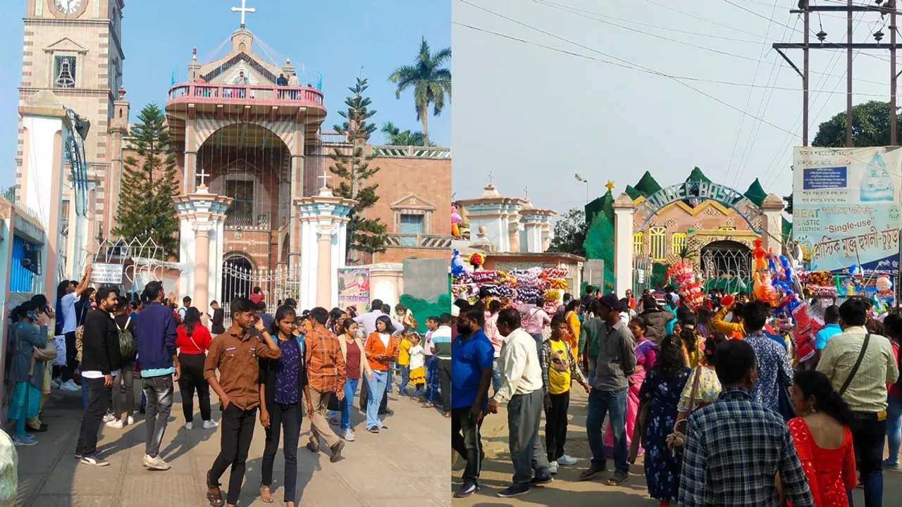 bandel church is crowded before christmas, বড়দিন ব্যান্ডেল চার্চ