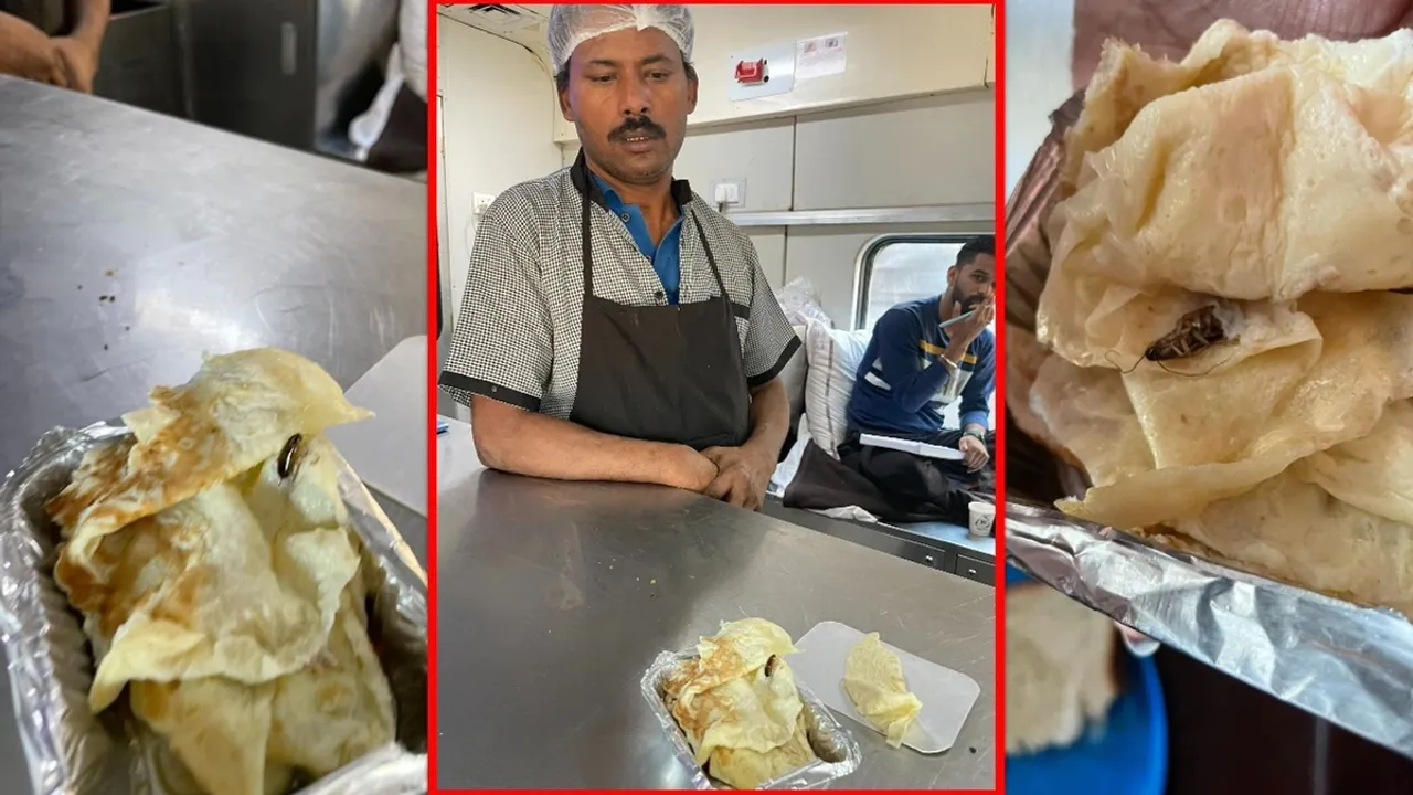 Indian Railways,Cockroach Found In Rajdhani Food,Toddler served food laden with cockroach