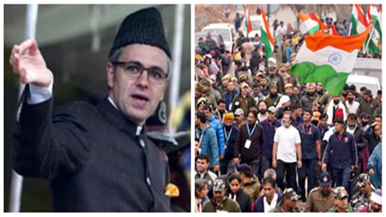 Congress bharat jodo yatra,bharat jodo yatra,rahul gandhi,omar abdullah,jammu and kashmi,bharat jodo yatra in jammu and kashmir