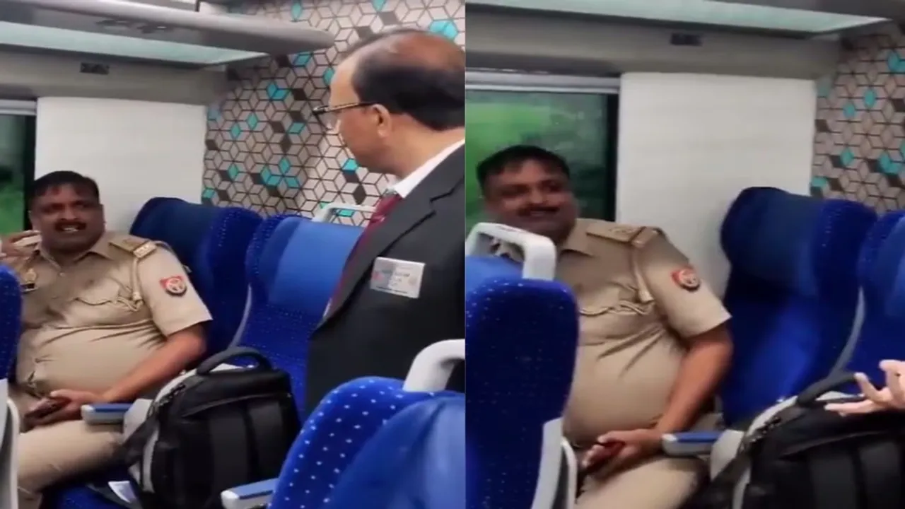 viral video,tte verbal spat with policeman,Trending Video,TTE,UP Police,UP Police Video,verbal fight,vande bharat express,