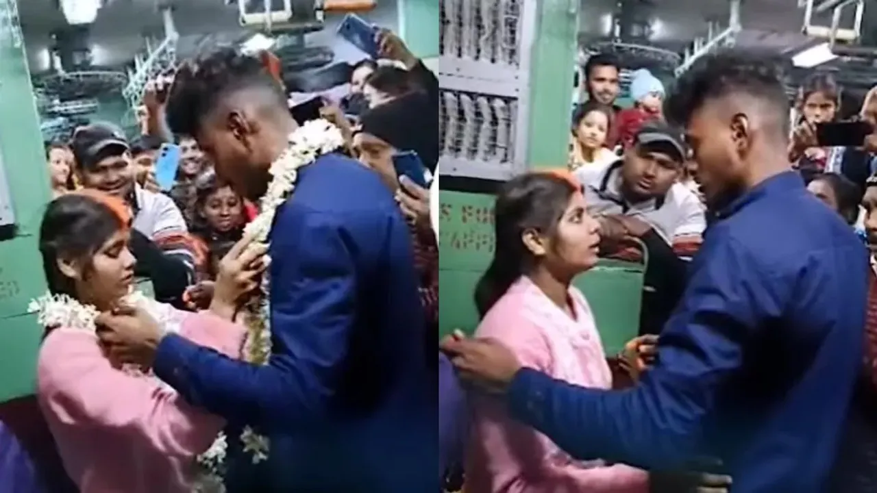 Viral Video, Trending News, Love Marriage, Marriage in Train, Boy and Girl Married in Train, Train Viral Video,