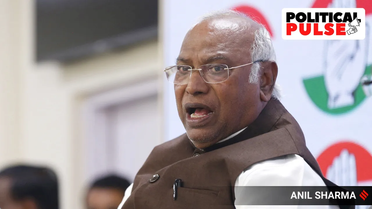 Congress president Mallikarjun Kharge. (Express photo by Anil Sharma)