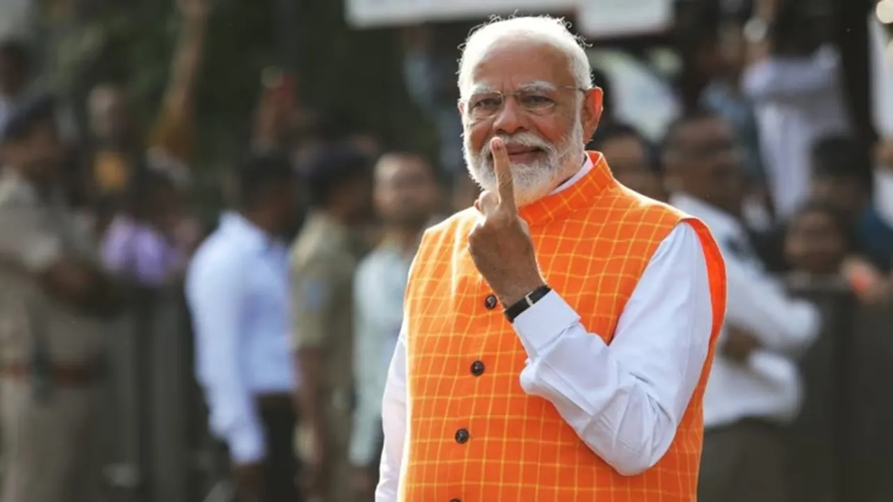 PM Modi casts his vote in Ahmedabad