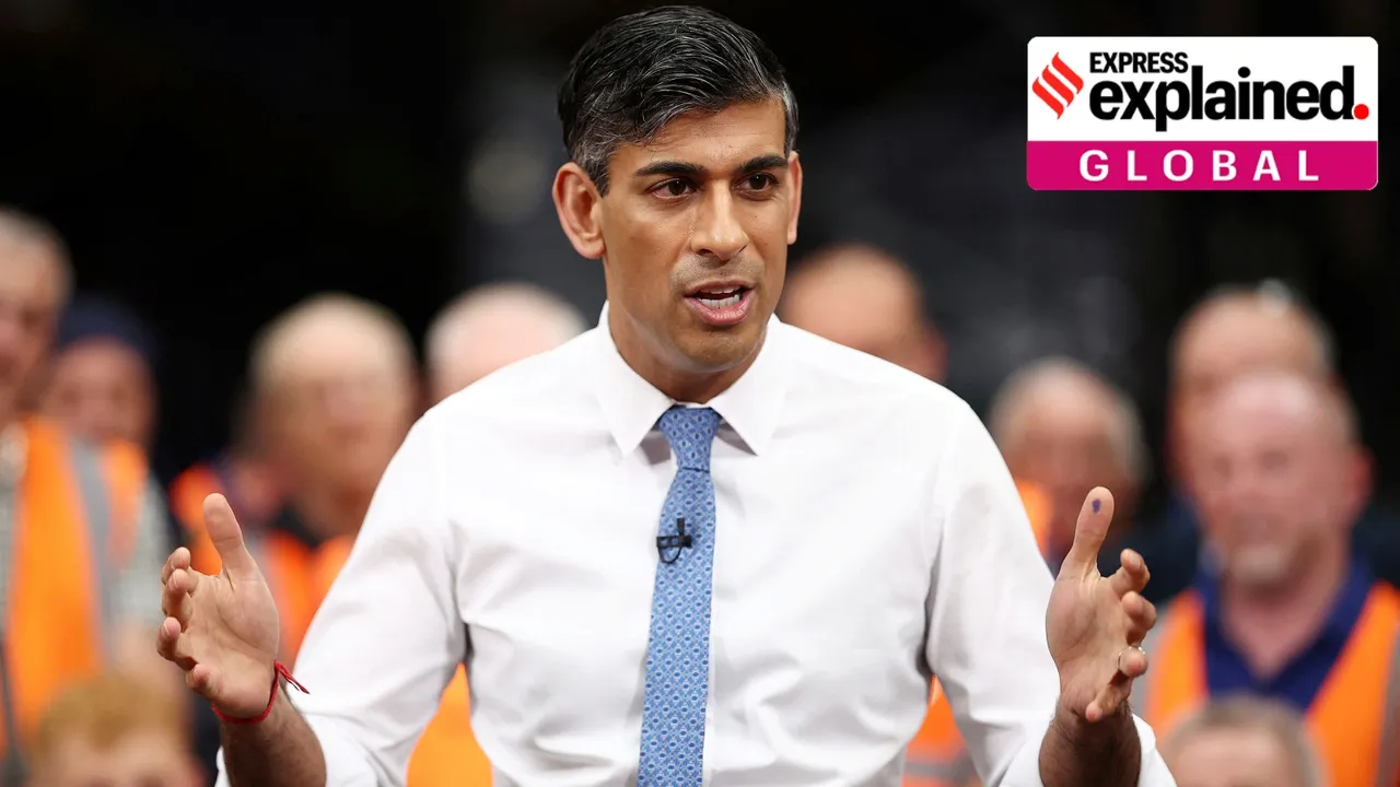 British Prime Minister and Conservative Party leader Rishi Sunak holds a Q&A with staff of a West William distribution centre, as part of a campaign event ahead of a general election on July 4, in Ilkeston, Britain, May 23, 2024.