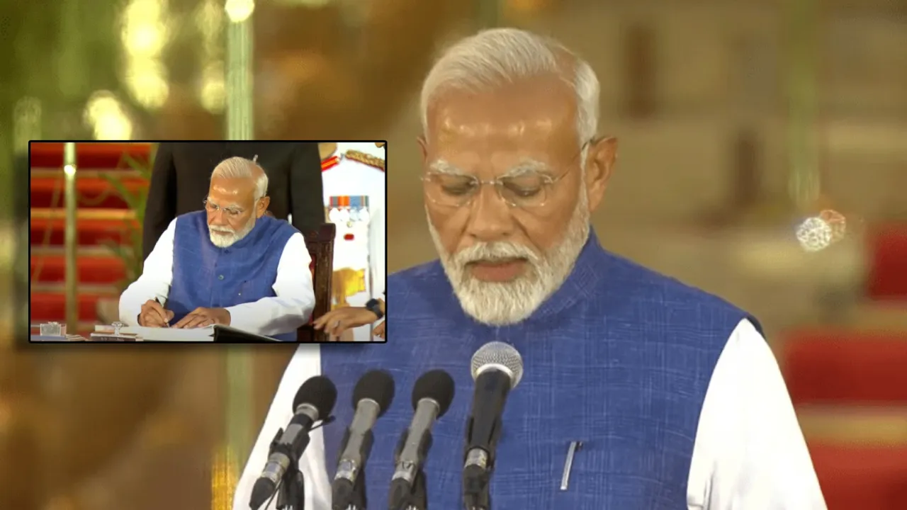 PM Narendra Modi Oath Taking Ceremony Updates in Marathi or/ Narendra Modi Swearing-in Ceremony Updates