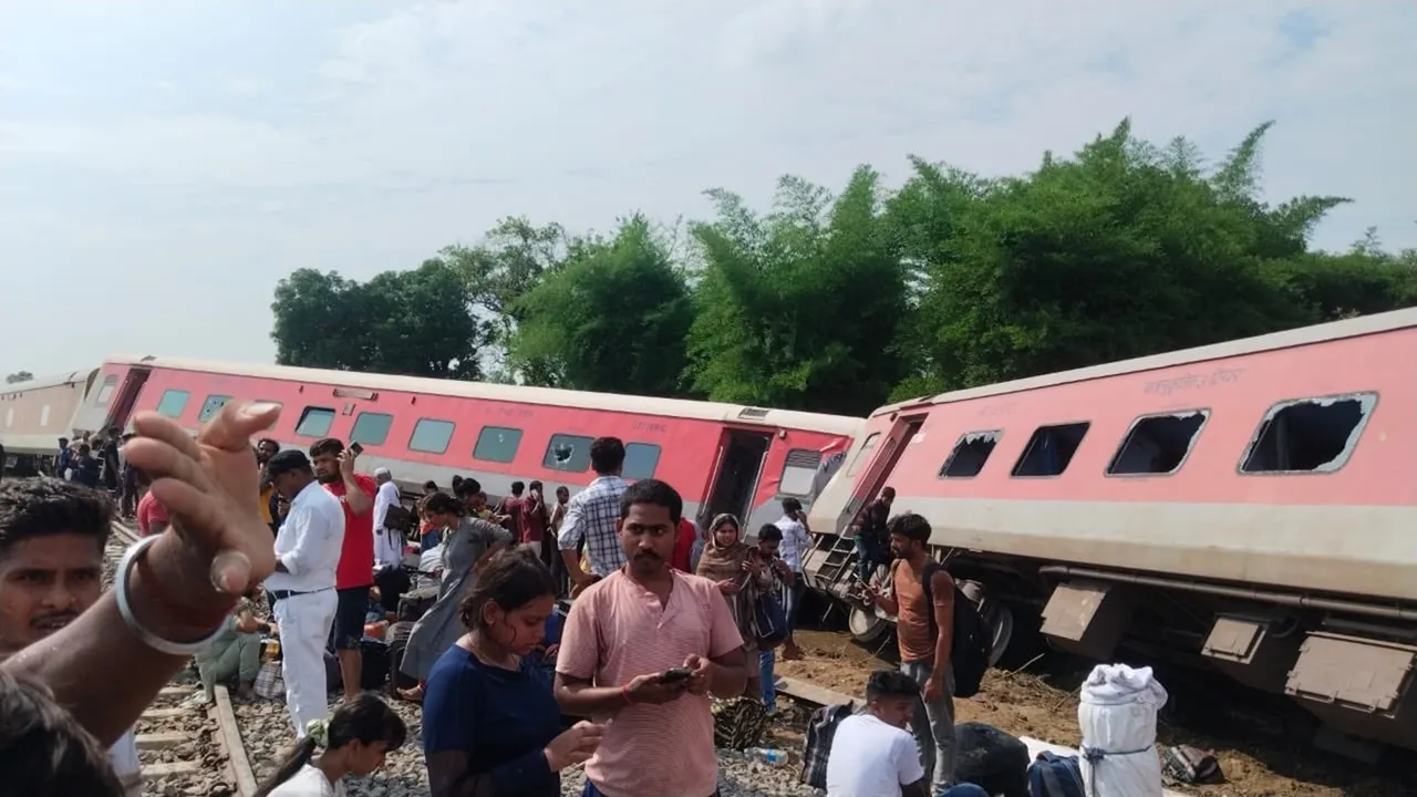 Chandigarh-Dibrugarh Express Accident Live Updates: At the site of the accident, in Gonda on Thursday.